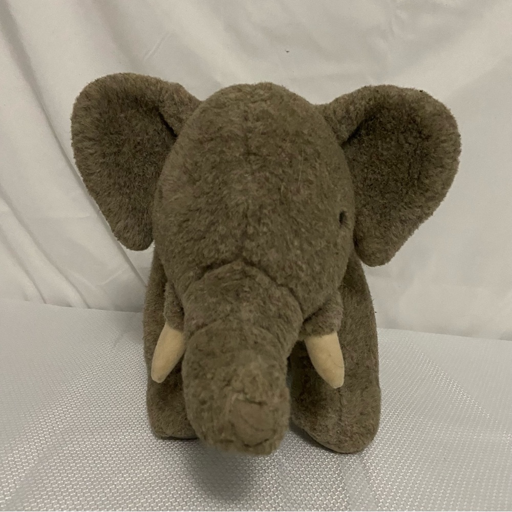 World Wildlife Fund 1985 Gray Elephant Standing Stuffed Animal  Plush 10.5" Tall
